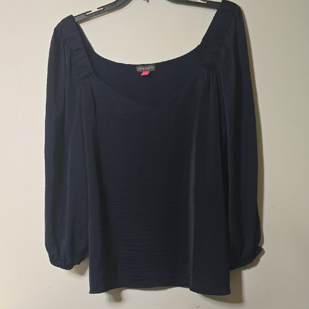 Two by Vince Camuto Navy Blouse